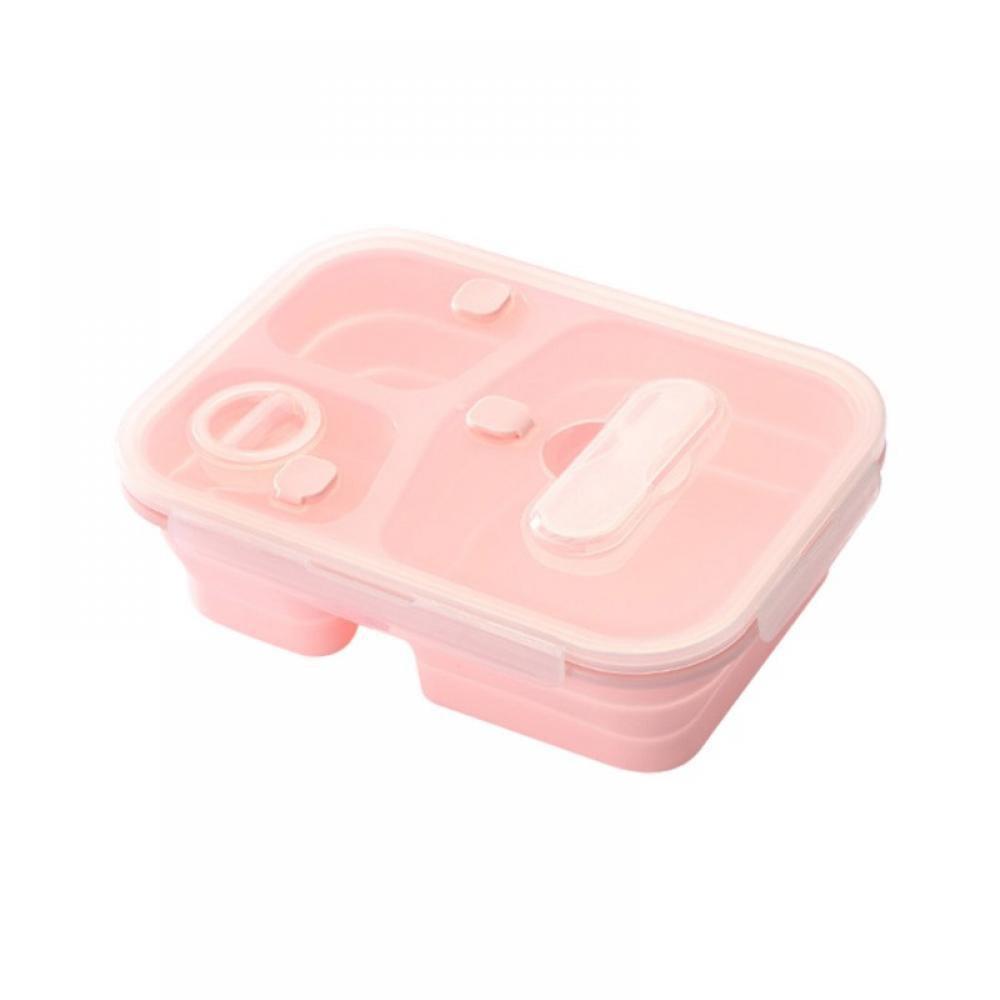 Dropship Lunch Box Collapsible Silicone Food Storage With Fork Spoon  Expandable Eco Lunch Bento Box BPA-Free Dishwasher Freezer Microwave Safe  to Sell Online at a Lower Price
